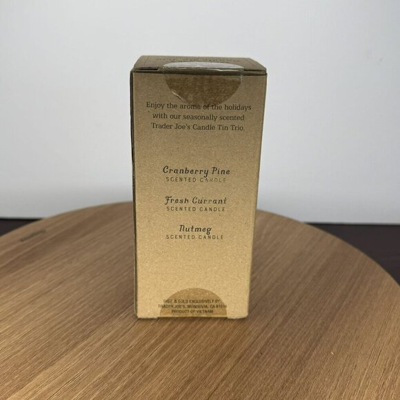 Trader Joes‎ Candle Tin Trio Cranberry Pine, Fresh Currant, Nutmeg New - Picture 4 of 4